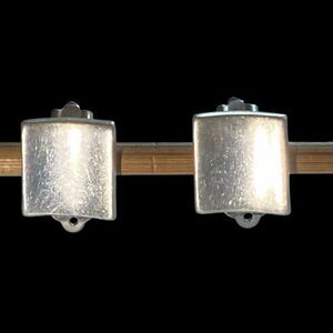 RD## Vintage Sterling 925 Square Concave Clip-on Earrings